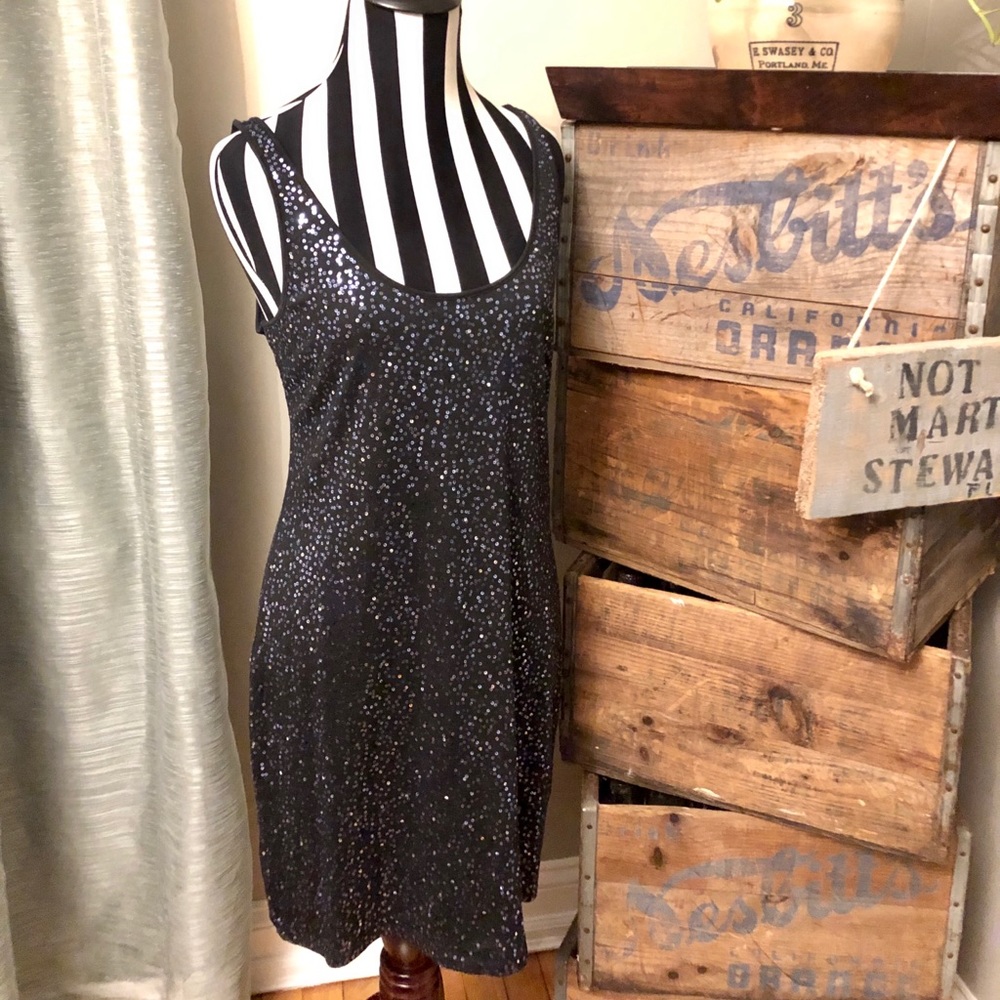 EXPRESS Sequin Embellished Tank Dress Medium